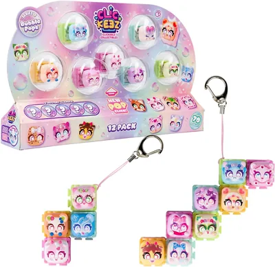 Goliath - CLICKEEZ - 12 Pack Série 3 Bubble Pops - 12 Clés Kawaii pour Clavier à Cliquer et Connecter + 2 Porte-clés - Nouveau Son & Sha