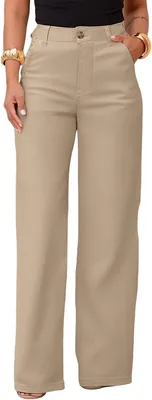 Calça Sarja Wide Leg Pantalona Alfaiataria Feminina com Lycra | Cintura Alta, Bolso Faca, Elegante, Confortável, Premium