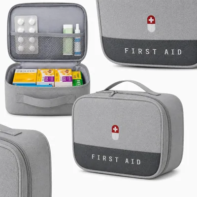 Necessaire de Primeiros Socorros Vazia - Bolsa para Medicamentos e Suprimentos de Emergência - Portátil para Viagens e Acampamento