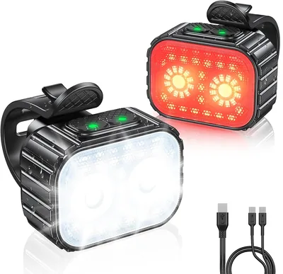 CIRYCASE Bike Lights Front Back USB Rechargeable