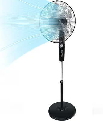 OYDAS 18 Inch 5 Blade Pedestal Fan, Oscillation, Wide Rotation, Wind Speed Levels, Timer, Adjustable Height - 15% Off