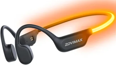 Casques Bluetooth Conduction Osseuse 6.0 avec Lumière LED de Sécurité, Design Ouvert, Microphone Anti-Vent, Étanche IPX7, 10 Heures