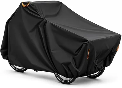 SGZIOO Cargo Wheel Cover, Cyclistvätning Vattenskadad, 420D Oxford Cargo Bike Regnskydd med Reflektär UV-Skydd