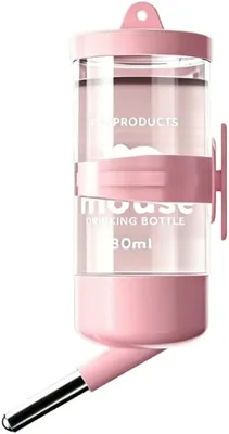ハムスター ウォーターボトル 80ML 水漏れ防止 自動給水器 ボトル ロールボール 水飲み場ペット用品 リス ハリネズミ 小動物用 ケージ取り付け 留守番用 ピンク Best Deal