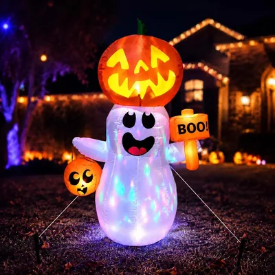 Calabaza Fantasma Inflable DOXASIK de 1.5m con Luces LED