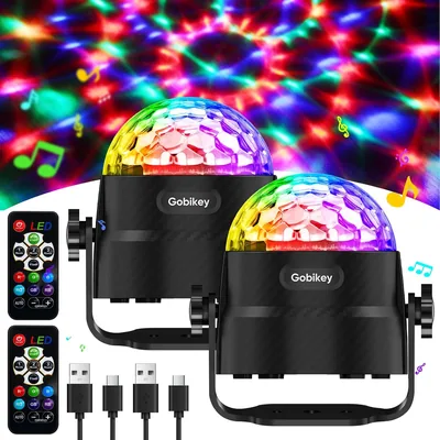 Disco Lights 360 Rotation Sound Activated - Pack of 2