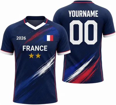 Maillot de football France 2026 pour fans, Personnalisé avec nom et numéro