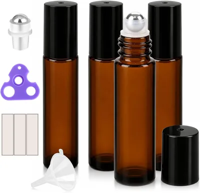 PrettyCare 4 Pack Essential Oil Roller Bottles
