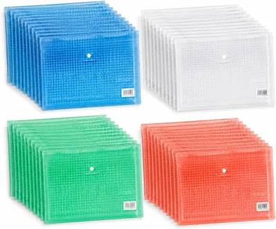 40PCS A4 Plastic Document Envelopes Waterproof Storage