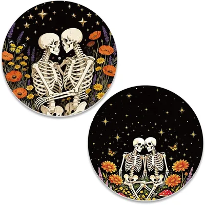 CRAFTYMELODY Skull Turntable Mat (2Pcs)