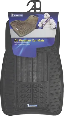 Michelin All-Weather Rubber Car Mat 4-Piece Set, Black
