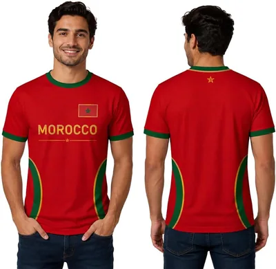 Morocco Soccer Men's Jersey | Dry-Fit T-Shirt | Short Sleeve Sportswear