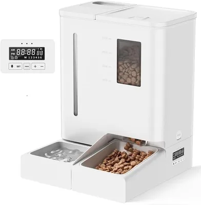 DUDUPET 自動給餌器（統合水供給、5Lフードキャップ、4L水タンク、2026新モデル、タイマータイプ） - 猫・犬用