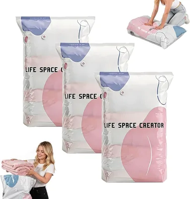 3 st vakuumpåsar för täcken Utan Pump Vakuumförpackare, påse kläder | Best Deal