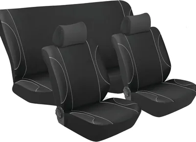 Stingray Monaco Universal Car Seat Cover Set - Black/Grey | High Quality Fabric