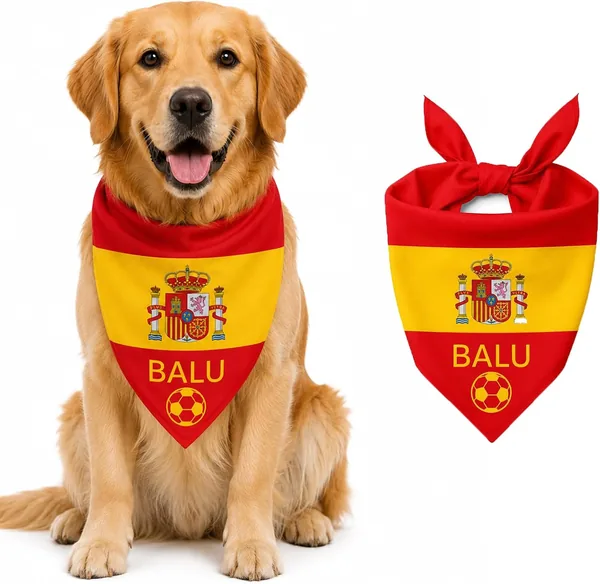 Bandana Personalizada para Perros de Fútbol, Estilo Copa del Mundo 2026 con Nombre Personalizable