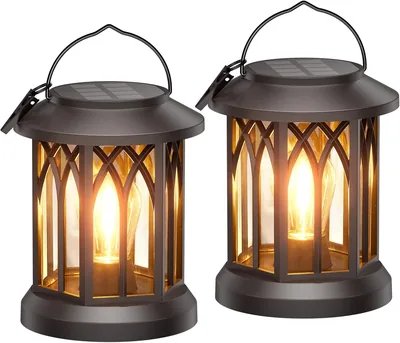 2 Packs Lanternes solaires suspendues - Lumière chaude tungstène IP65 étanche avec clip
