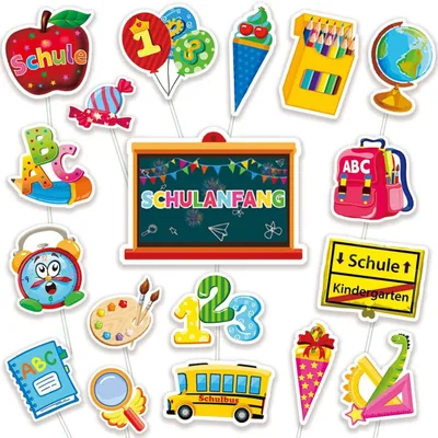 Back to School Cupcake Toppers - 18pcs Set