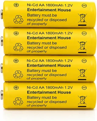 بطارية AA قابلة للشحن 1800mAh من النيكل-كادميوم (AA1800) - توفير 11%