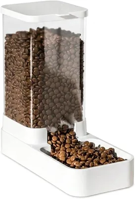 Transparent Pet Food Dispenser, Large Capacity, Gravity Feed, ABS Plastic, Sealed for Cats Dogs Indoor Use - Best Deal