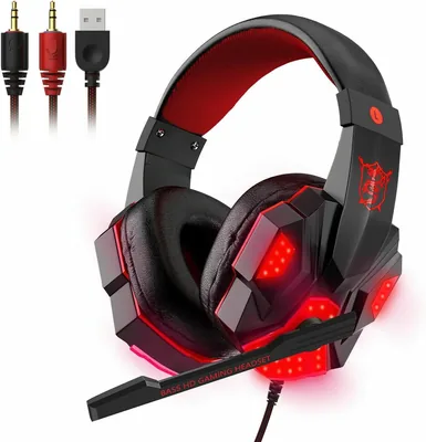 Stereo Pro Gaming Headset: Noise Cancelling, LED Light, Surround Sound