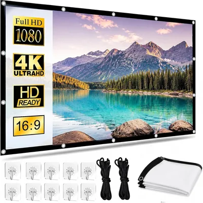 Projector Cover 120 Inch 4K, Foldable for Indoor/Outdoor Use - Best Deal