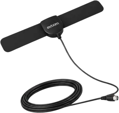 Antena HDTV Digital Interna Slim Amplificada 1080p (3 Metros) | Canais Abertos em Alta Definição