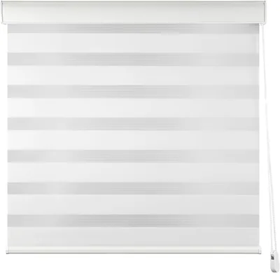 DecoKing Persiana Sheer Elegance 110 cm Ancho x 120 cm Alto Color Blanco | Persiana Premium Tipo Zebra Día y Noche - Cortina E Best Deal