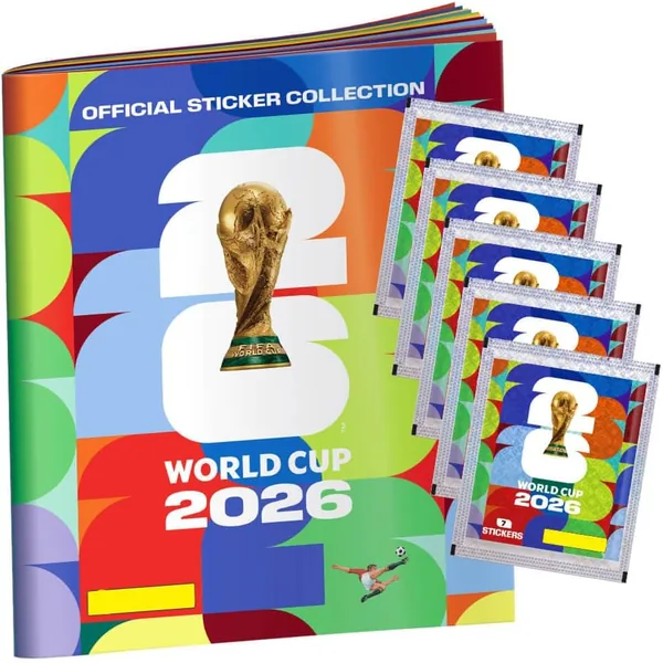 Weltmeisterschaft 2026 Aufkleber - WM-Sammelaufkleber - Auswahl (1 Album + 5 Beutel)
