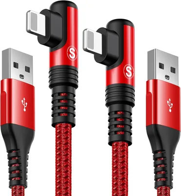 كابل SWECENT Lightning 90 درجة [حزمتين، 3M] مفي المعتمد آيفون شاحن كابل، شحن سريع حبل مجدول، 18W شحن PD