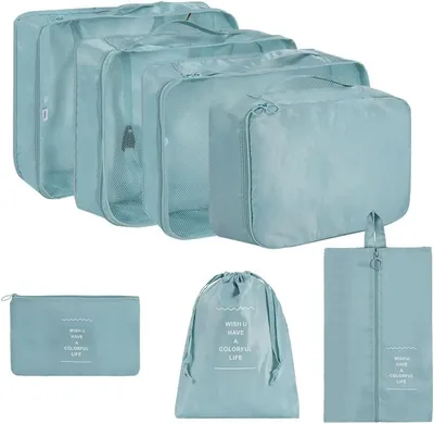 M.K Packing Cubes Travel Luggage Set 7 Pieces - Tale Blue Best Deal