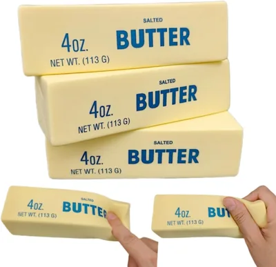 Butter Squishy Toys 3 Pack Slow Rising PU Butter Stick Fidget, Soft Squeeze Stress Relief Portable D