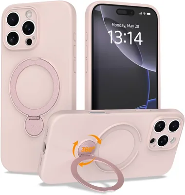 Magnetic Case for iPhone 13 Pro 6.1-Inch,[Compatible with MagSafe] Upgraded 360° Spin Invisible Stan