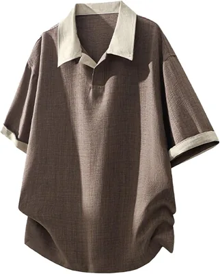 FJLTDCP メンズ 短袖 ポロシャツ 夏服 大きいサイズ コットンリネン調 シンプル