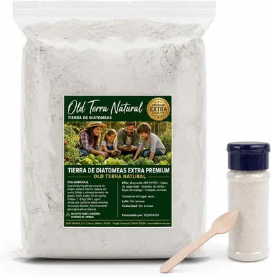 (1kg) Naturligt Mikroformerad Diatomateisjärn + Spräy-applikator och Teaspoon | Naturlig Insektsskydd för Plantor, Grönsaker