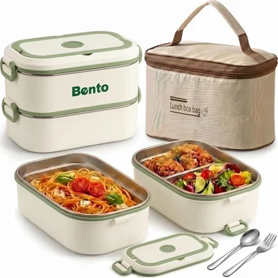 316 Stainless Steel Bento Box, 1800ML Double-Layer