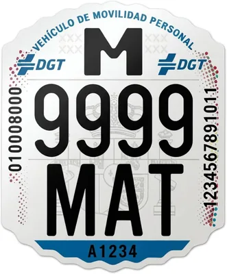 Placa de matricula para scooter electrico aprobada por DGT - Resistente y facil montaje, sin carga de archivos, 130 mm x 84 mm Laminado