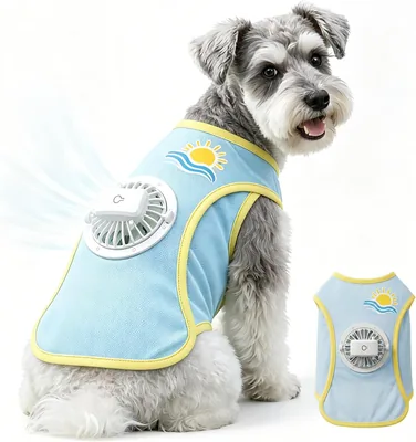 Bornoon 犬用空調服 ファン付きベスト 冷却ベスト ペット服 空調ウェア 犬服 猫服 猫犬用 (ブルー,XL) | 3段階風量調整 UVカット 日焼き防ぐ 熱中症対策 軽量設計 メッシュ通気 クールウェア ファン取り外し可能 洗える 小型犬 中