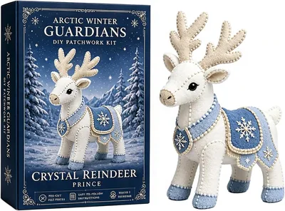 Arctic Winter Guardians DIY Patchwork Kit,Arctic Winter Series Felt Sewing Kit, Fantasy Craft for Be