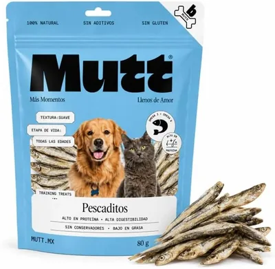 MUTT Premios Charales Deshidratados para Perros y Gatos 80g | Pescaditos para gatos y perros Best Deal