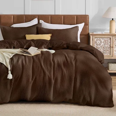 JOLLYVOGUE Waffle Wave Duvet Cover Set Queen Size Best Deal
