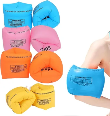 حلقات ذراع السباحة TRUE FIT® للأطفال والبالغين - أحزمة عائمة من PVC متينة بمنظومتين هوائيتين - آمنة ومريحة لممارسة السباحة في حمام السباحة