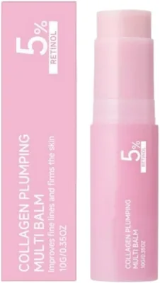 Stick Hydratant au Collagène Rose pour le Visage - Base de Maquillage et Primer - Soin Non Collant