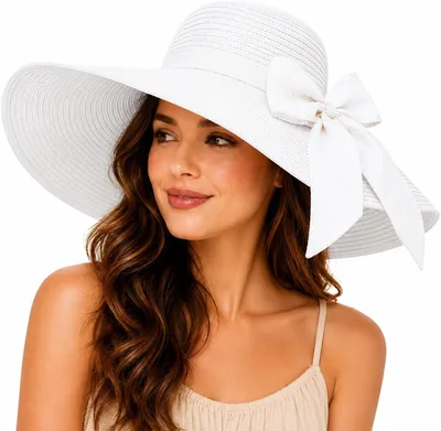 M.K Women's Wide Brim Floppy Straw Sun Hat - Best Deal