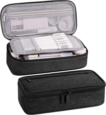 Veximind Large Capacity Pencil Case, 5 Compartments Organizer