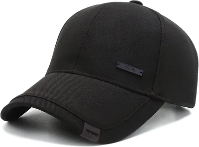 Men's Solid Color Baseball Cap, Black