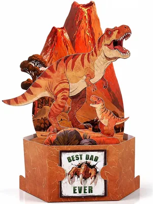 Fathers Day Pop Up Card - 3D Dinosaur T-Rex Best Deal