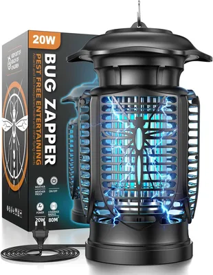Insektenvernichter Elektrisch, Moskito Lampe mit 20 W UV-Licht, Fliegenfänger, Wasserdicht IPX4, Insektenfalle für Innen und Außen