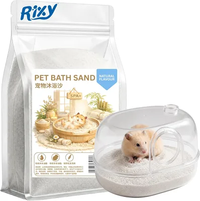 Rixy Hamster Bath Sand 1kg (1000g) - 56% Off | डस्ट फ्री नेचुरल सेंटेड बाथिंग सैंड, ग्रूमिंग और ओडोर कंट्रोल के लिए