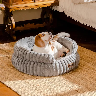EDAGNY Calming Donut Dog Bed Medium Large Grey Best Deal